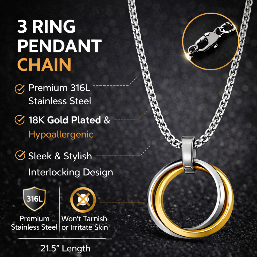 3 Ring Pendant Chain