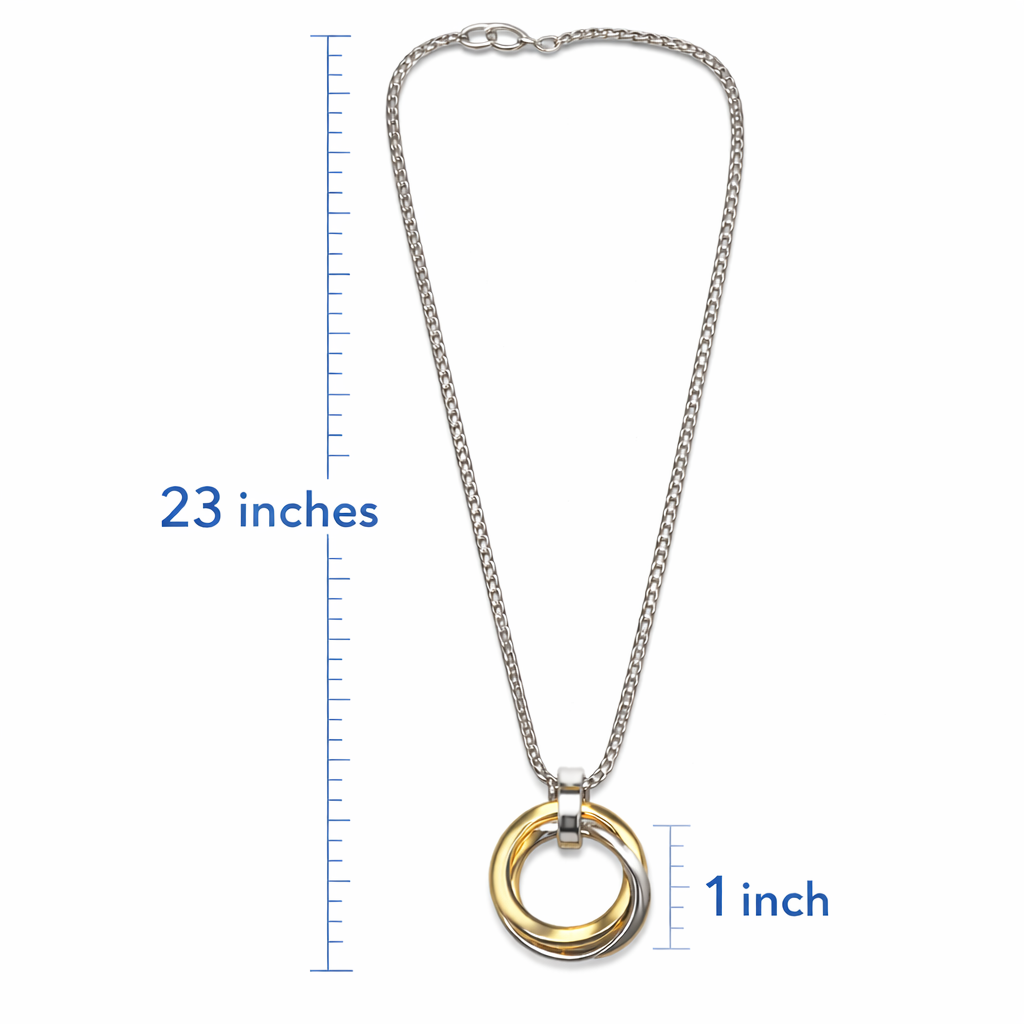 3 Ring Pendant Chain Silver