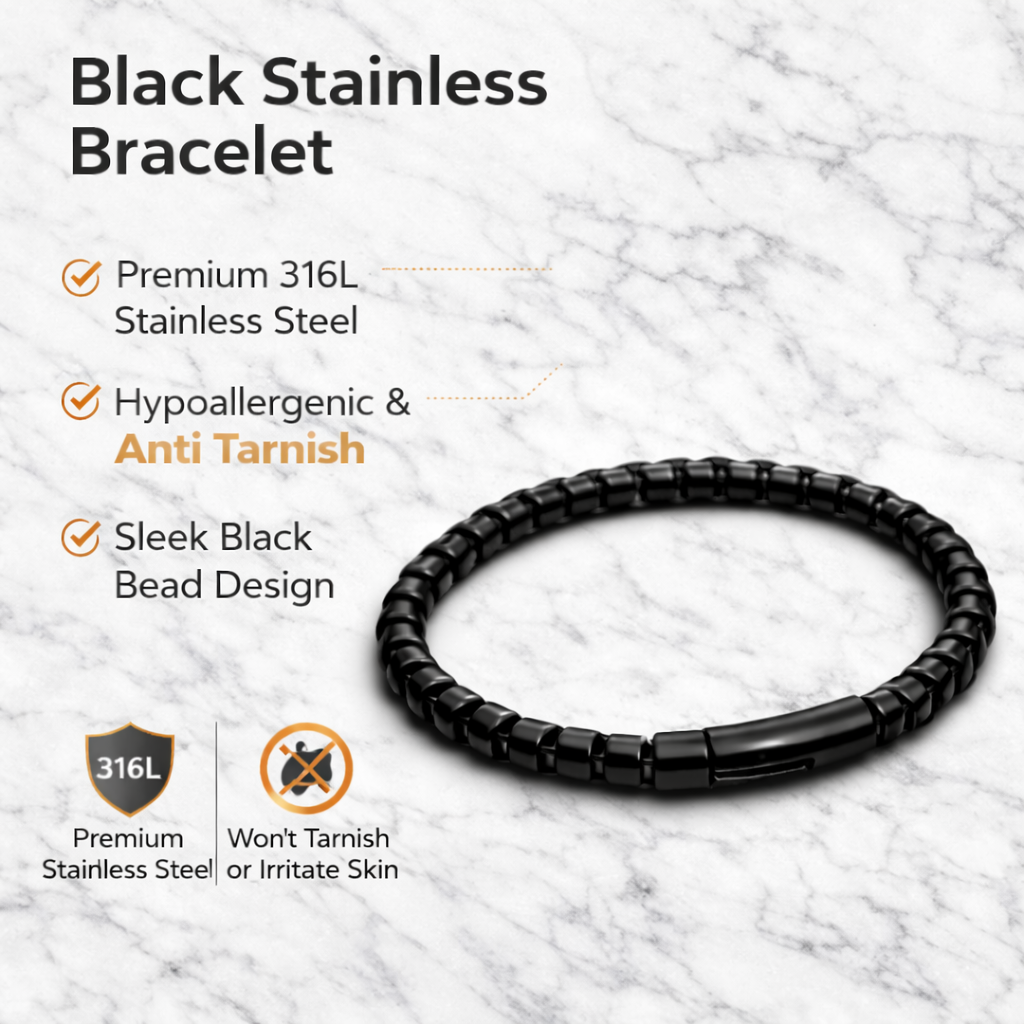 Black Stainless Steel Bracelet