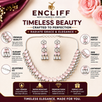 Silver Tone Pink Stone Necklace and Drop Earrings Set