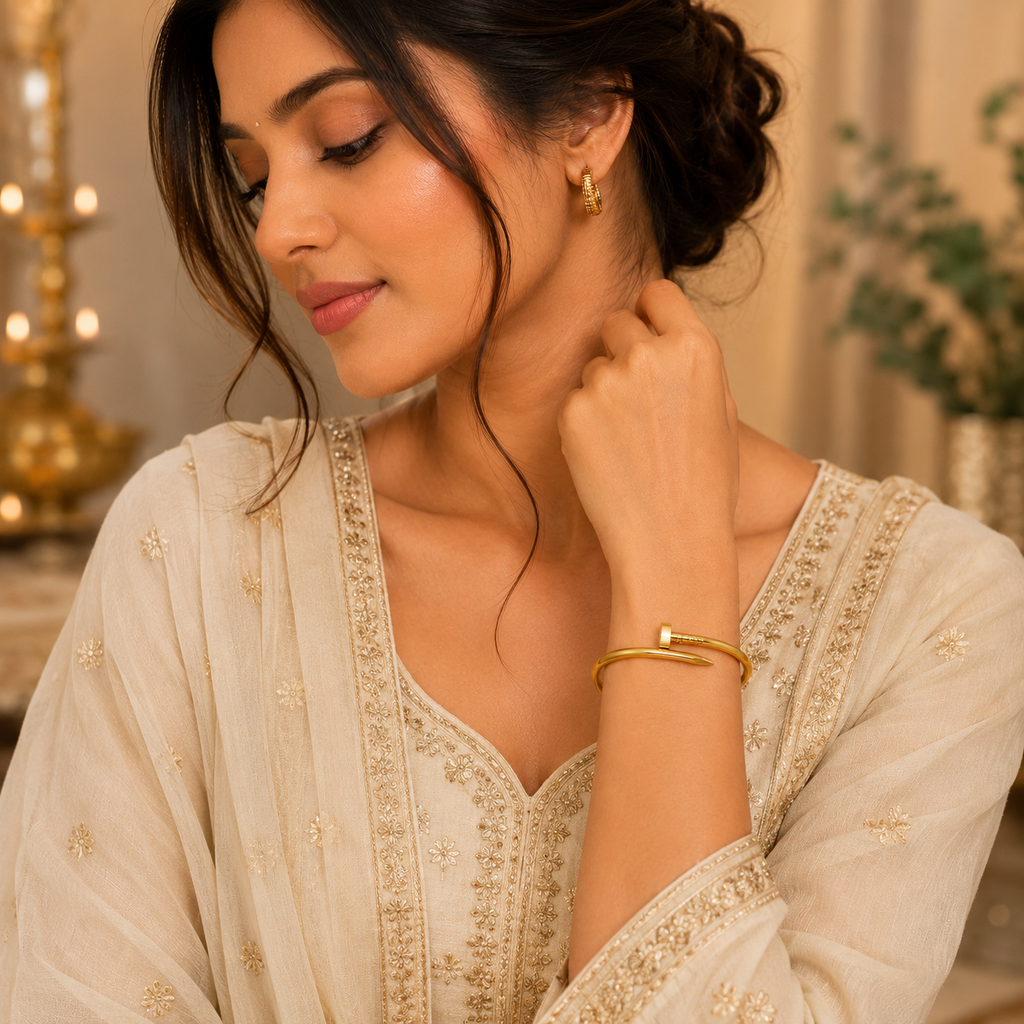 Nail Wrap Gold Cuff Bracelet