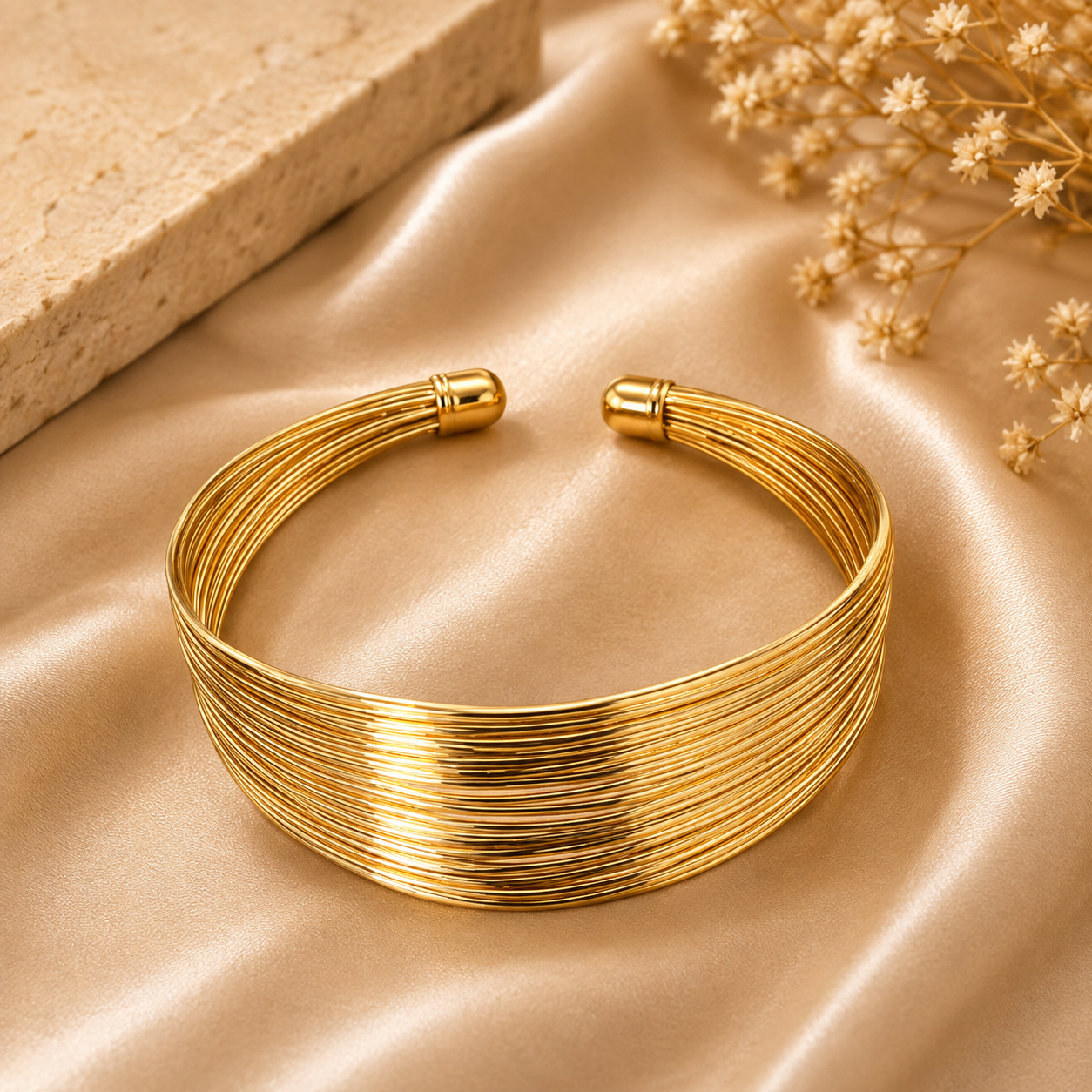 Multi Strand Wire Cuff Bracelet