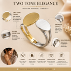 Dual Tone Oval Cuff Bracelet