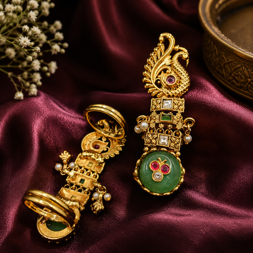 Peacock Green Gemstone Statement Ring