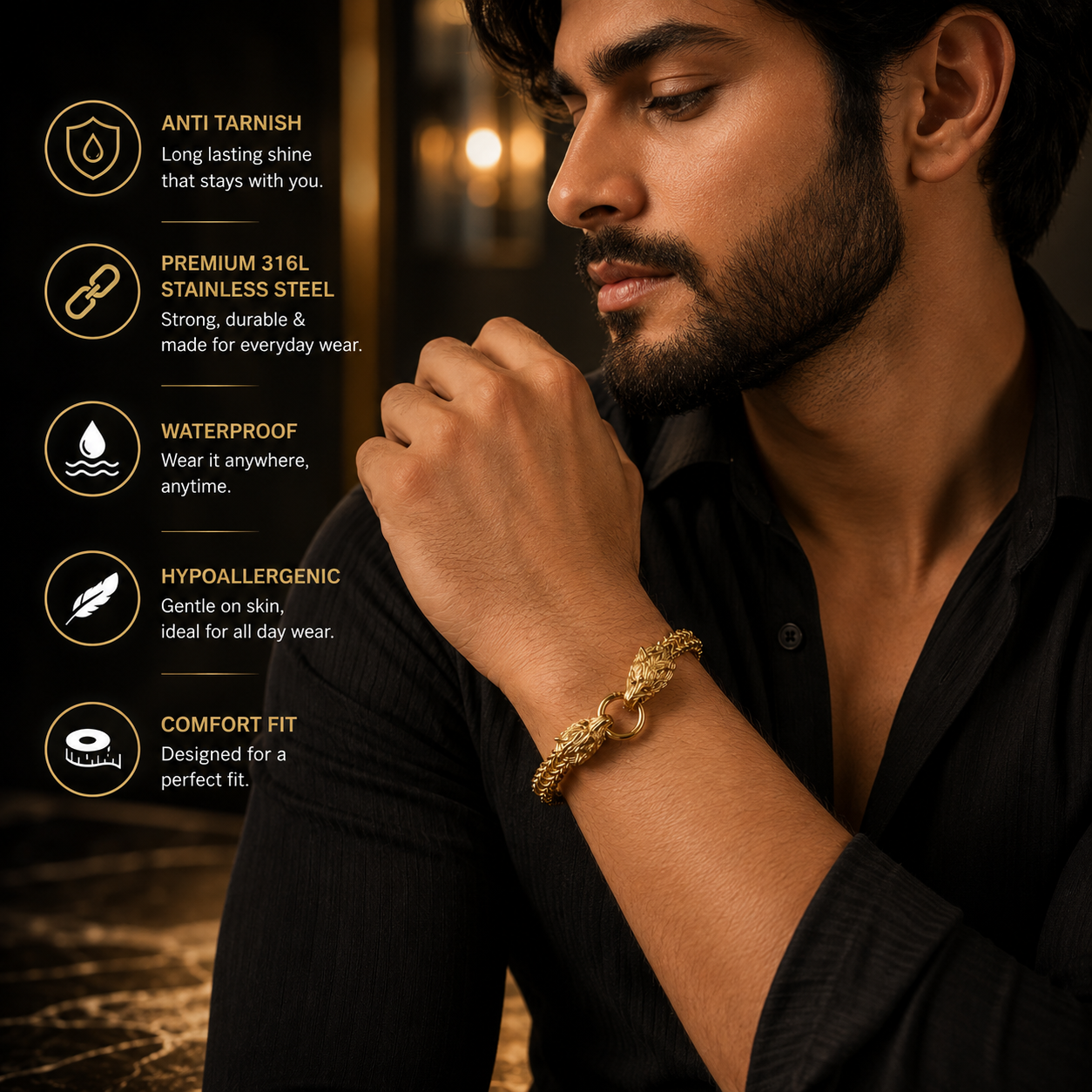 Golden Wolf Bracelet