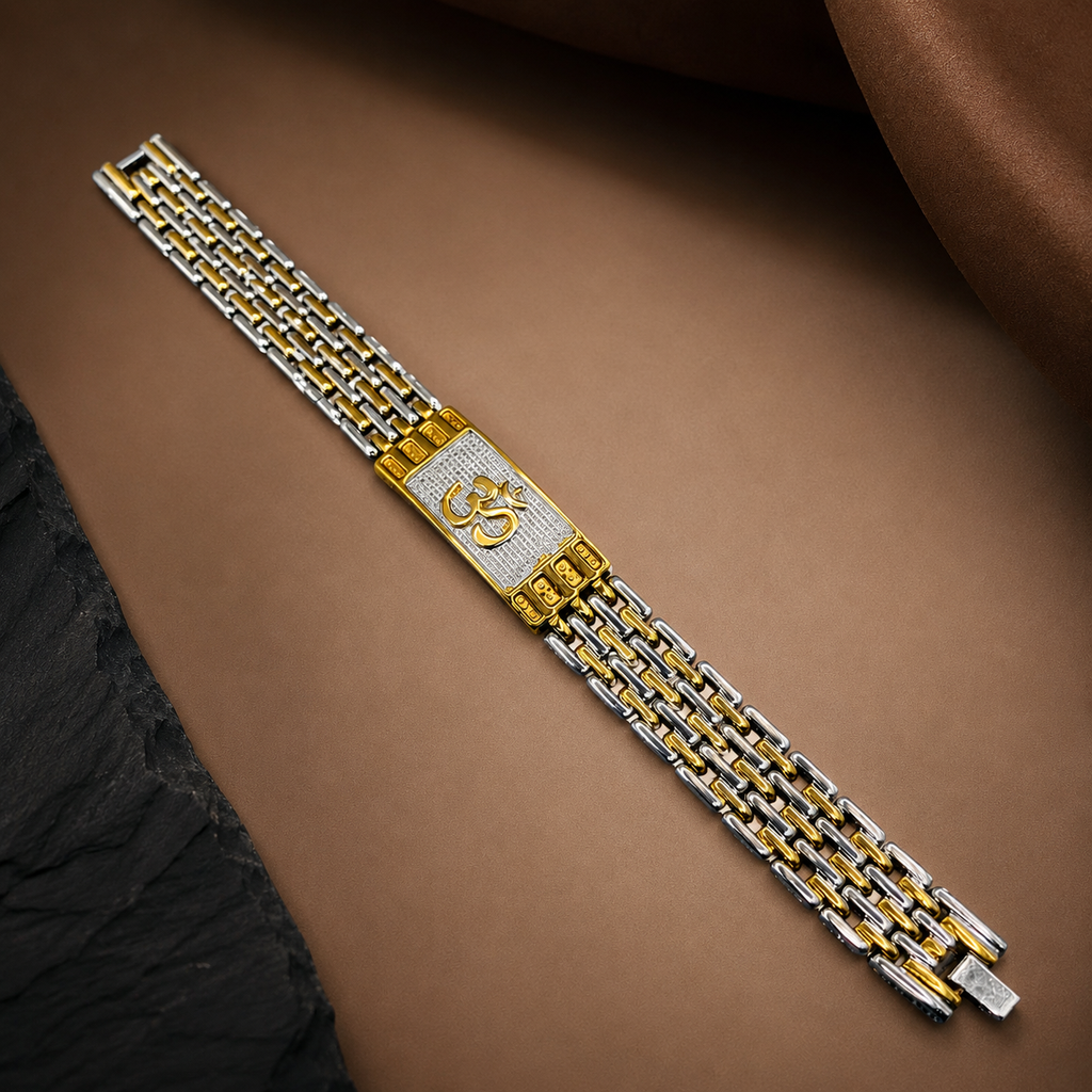 Gold & Silver OM Chain Bracelet