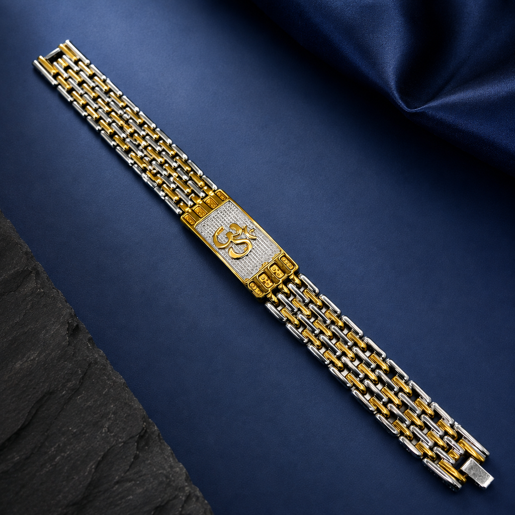 Gold & Silver OM Chain Bracelet