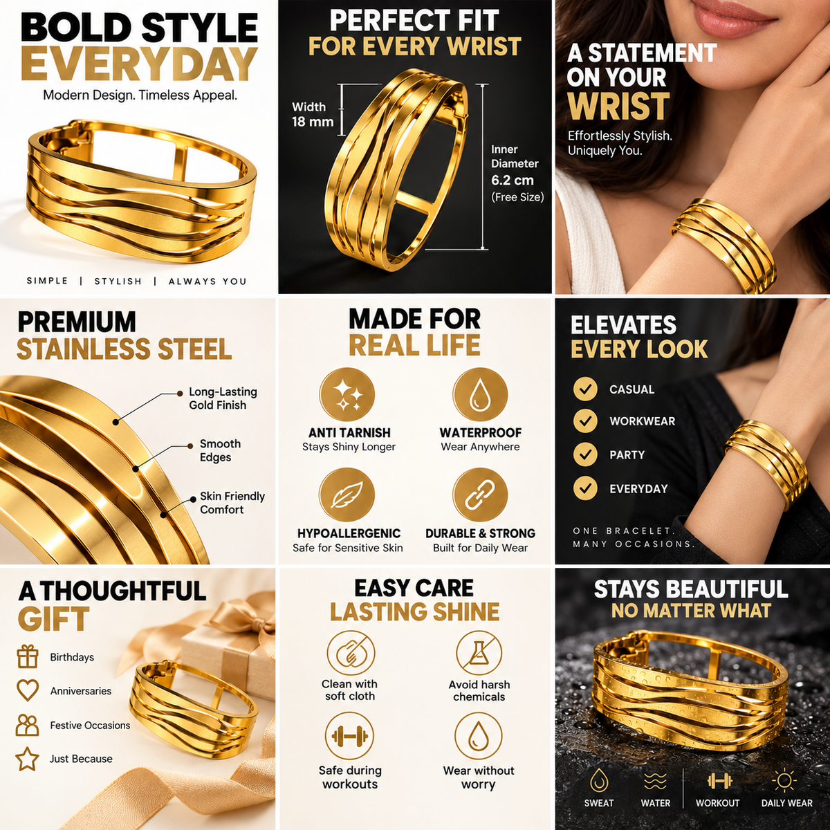 Golden Luxe Cuff Bracelet