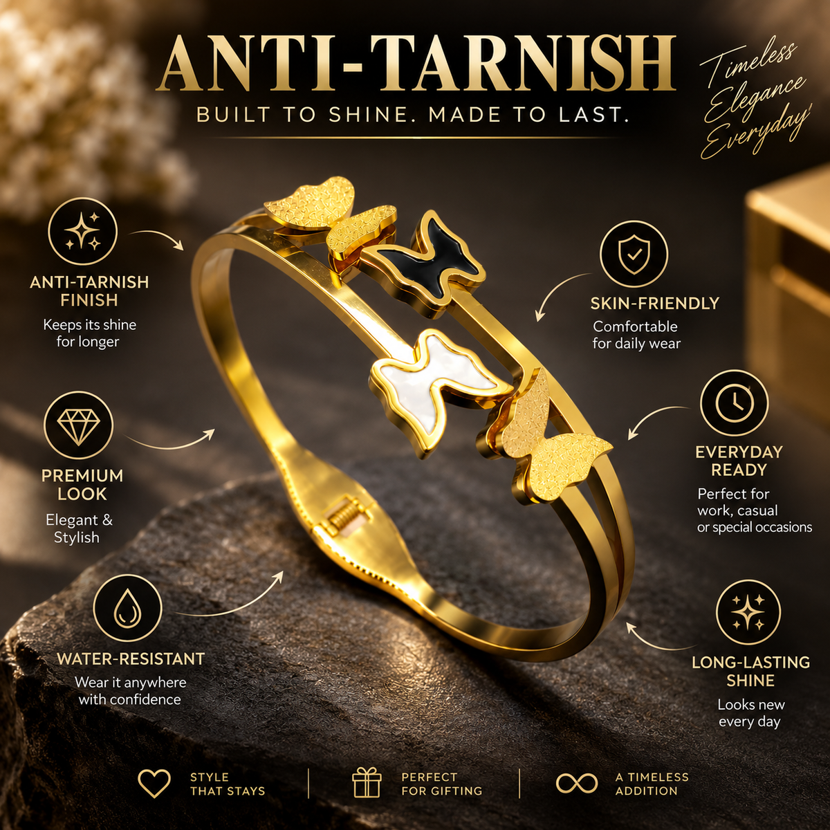 Golden Butterfly Elegance Bracelet
