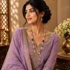 Multicolour Crystal Bead Necklace and Earrings Set