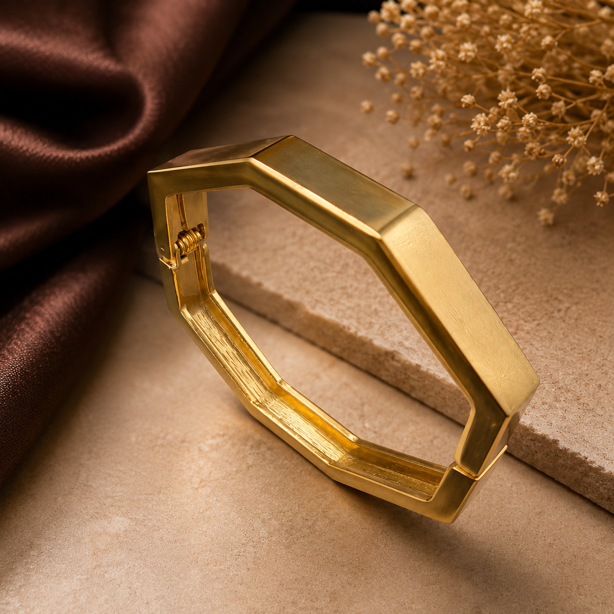 Geometric Octagon Cuff Bracelet