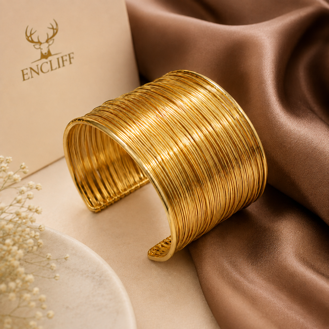 Multi Line Wire Cuff Bracelet