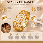 Star Cutout Gold Bangle