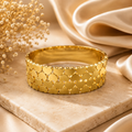 Encliff Gold Heart Link Wide Cuff Bracelet