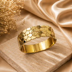 Heart Link Wide Cuff Bracelet
