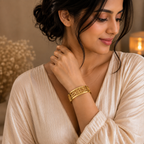Floral Cutout Gold Cuff Bracelet