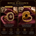 Ruby Red Gold Octagon Crystal Statement Ring