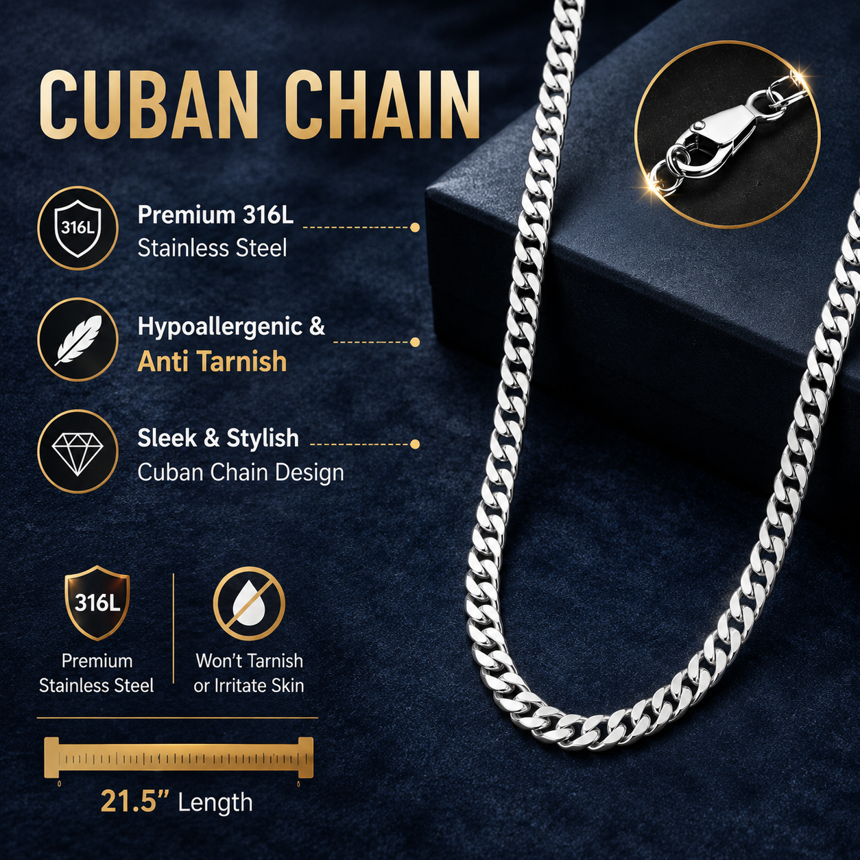 Silver Cuban Link Chain
