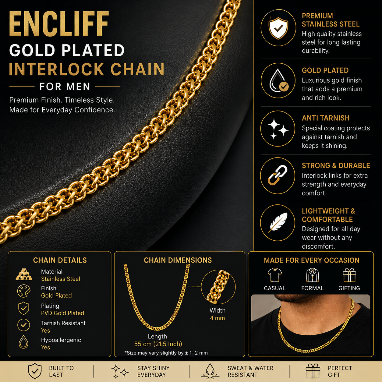 Golden Interlocking Chain