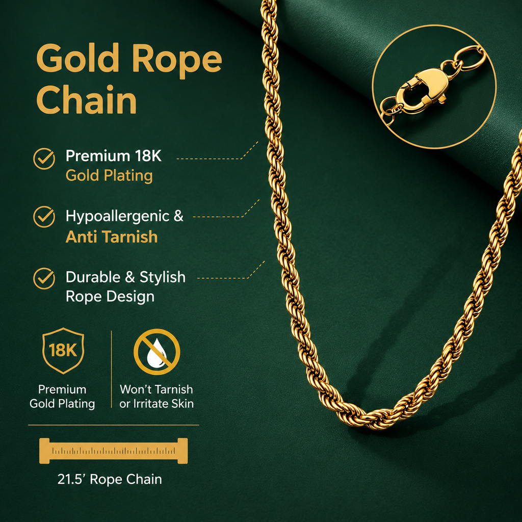 Gold Plated Rope Chain