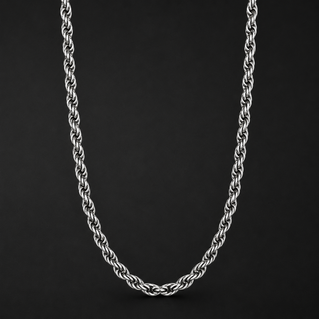 Silver Plated Rope Chain