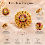 Ruby Floral Vintage Statement Ring