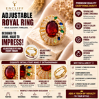 Ruby Multicolor Gemstone Halo Statement Ring