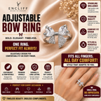 Silver Crystal Bow Statement Ring
