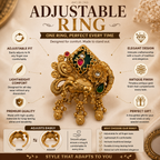 Royal Elephant Emerald Statement Ring