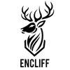 Black deer head logo with 'ENCLIFF' text below on a white background