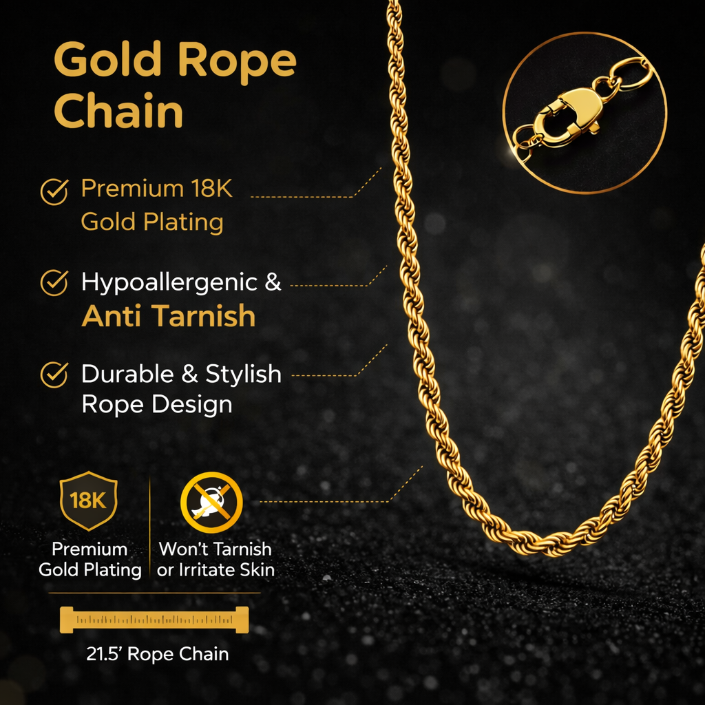 Gold Plated Rope Chain