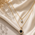 Double Layered Roman Pendant Necklace