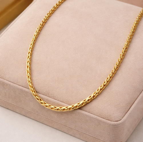 Encliff palm link chain featuring interconnected oval-shaped links with a polished silver finish.