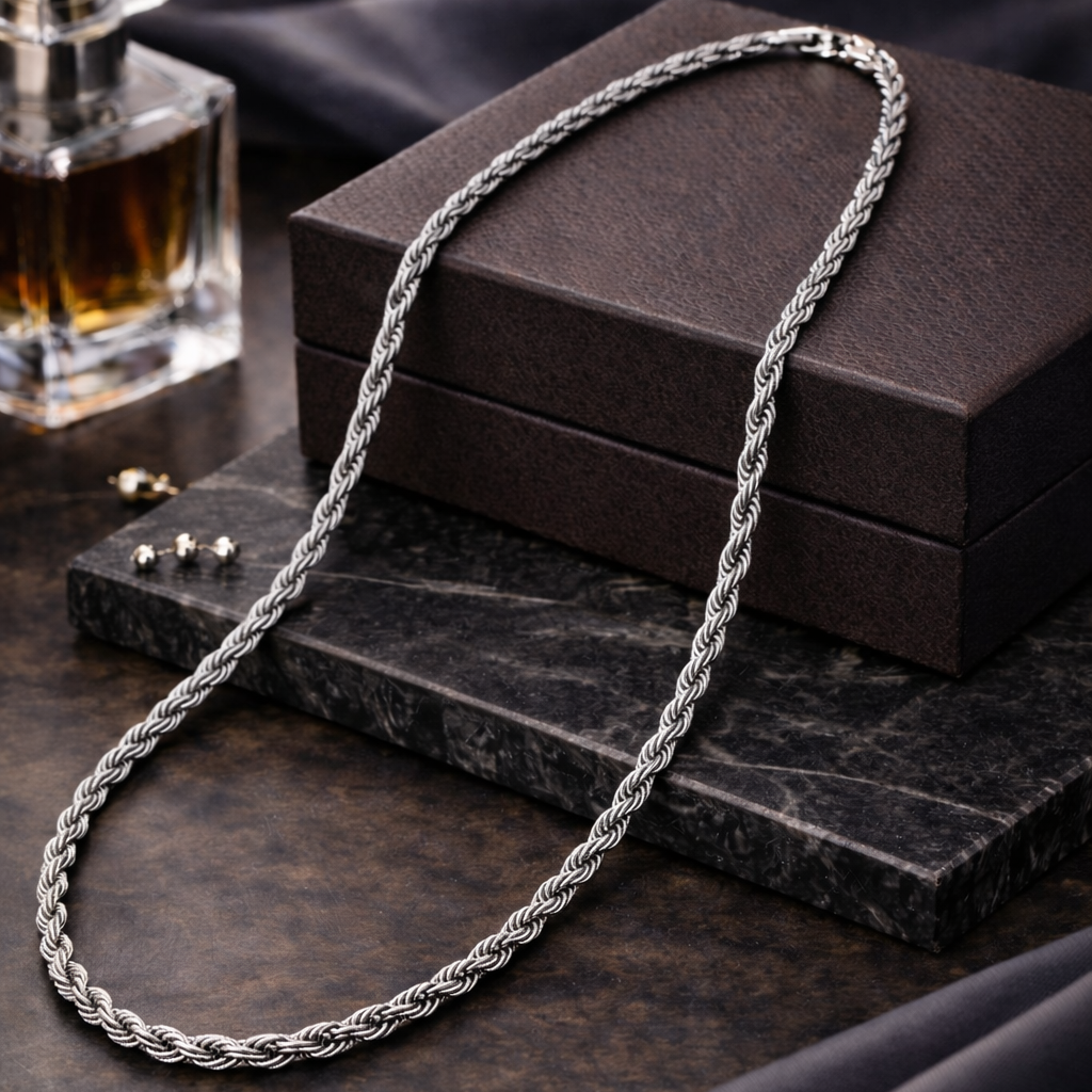 Silver Plated Rope Chain