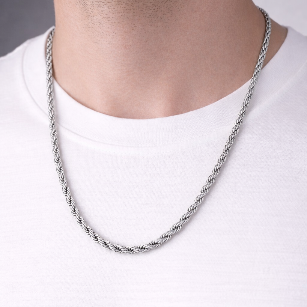 Silver Plated Rope Chain