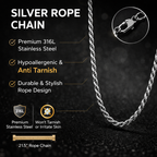 Silver Plated Rope Chain