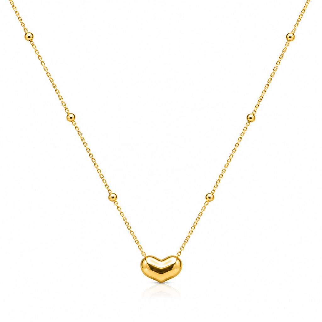Heart Bead Pendant Necklace
