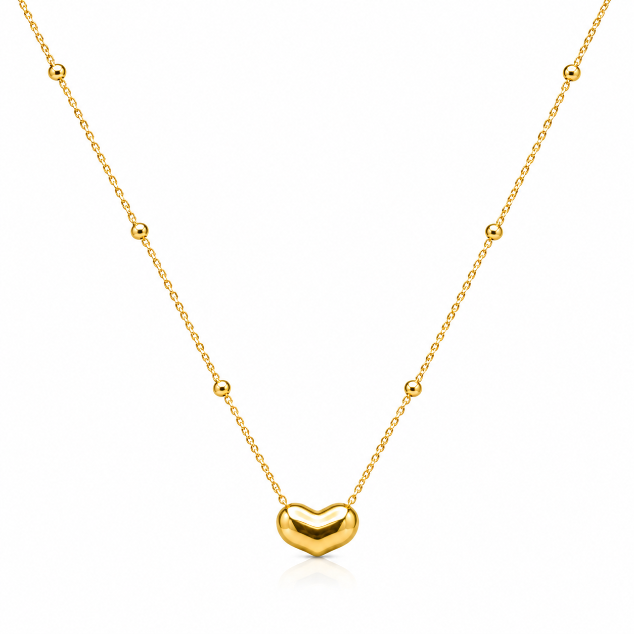 Heart Bead Pendant Necklace