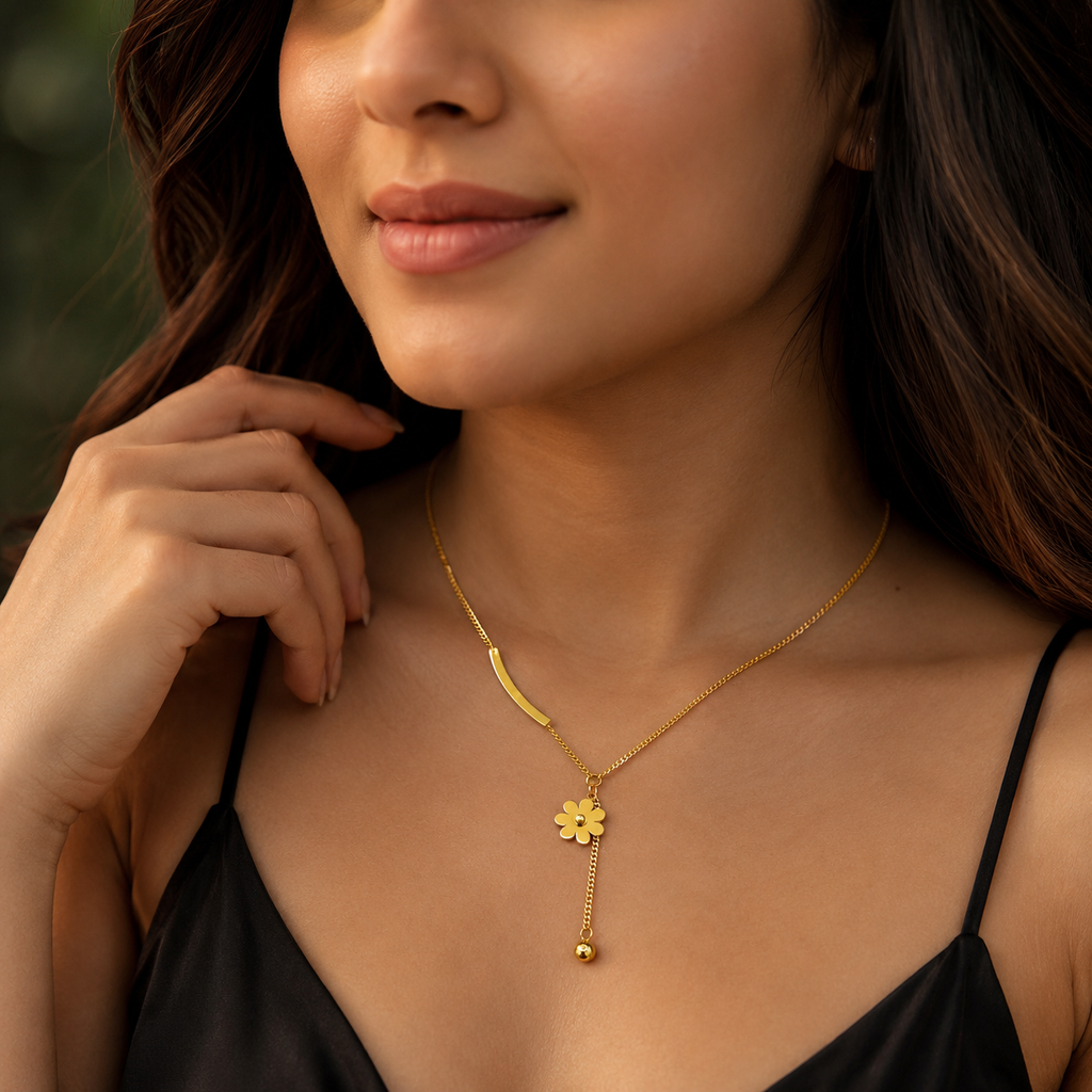 FLORAL Y DROP NECKLACE