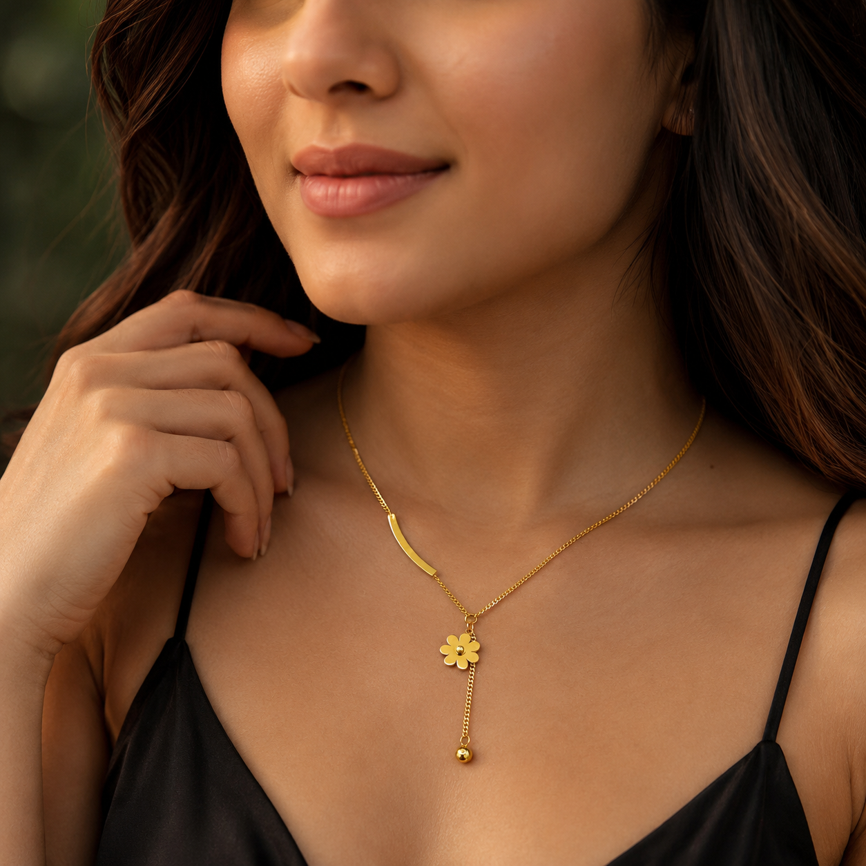 FLORAL Y DROP NECKLACE