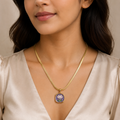Purple Floral Pendant Necklace