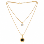 Double Layered Roman Pendant Necklace