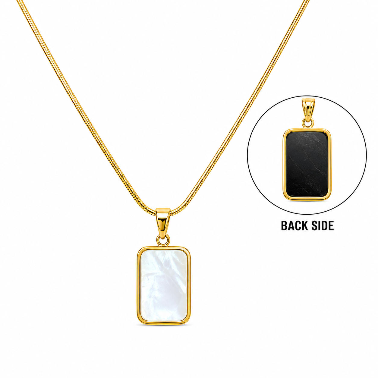 Reversible Marble Pendant Necklace