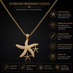 Crystal Starfish Pendant Necklace