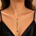 Multicolor Gem Drop Necklace