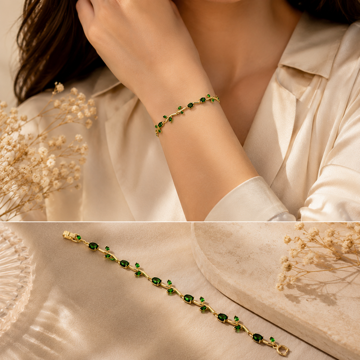 Green Tulip Bracelet for Women