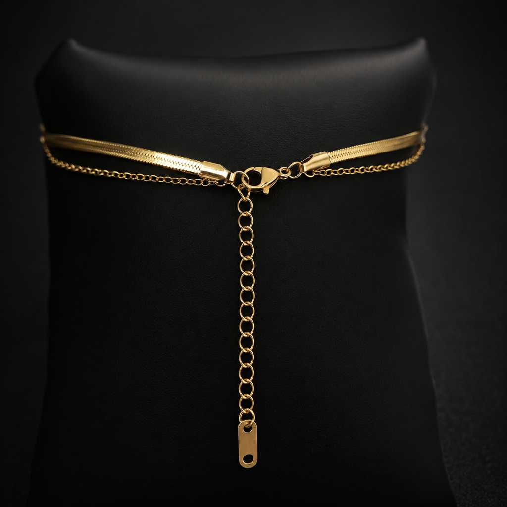 Double Layered Marble Pendant Necklace