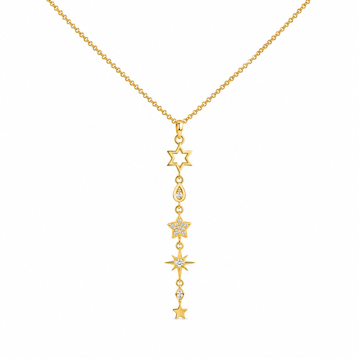Celestial Star Drop Necklace