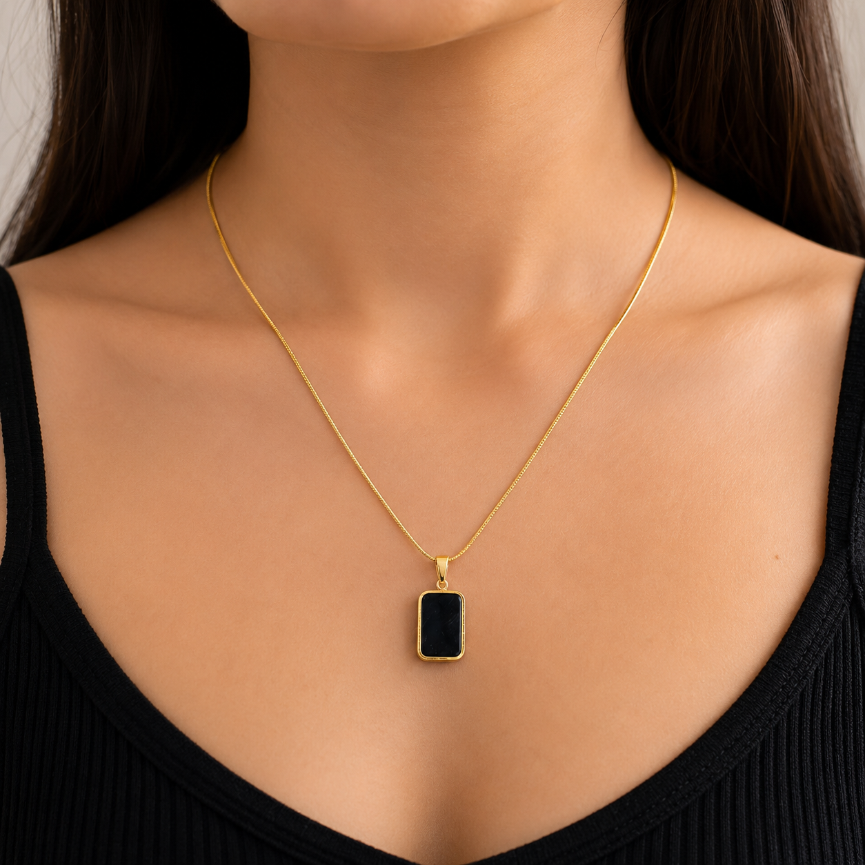 Reversible Marble Pendant Necklace