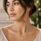 Crystal Starfish Pendant Necklace